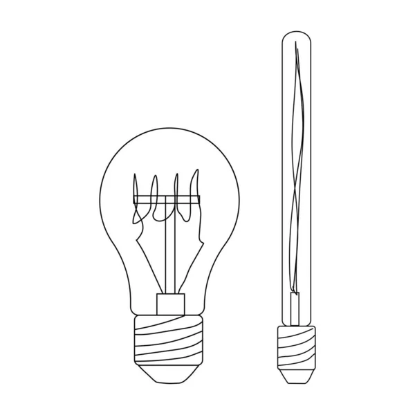 Light Bulb Icon Vector Doodle Illustration Incandescent Light Bulb Energy — Vector de stock