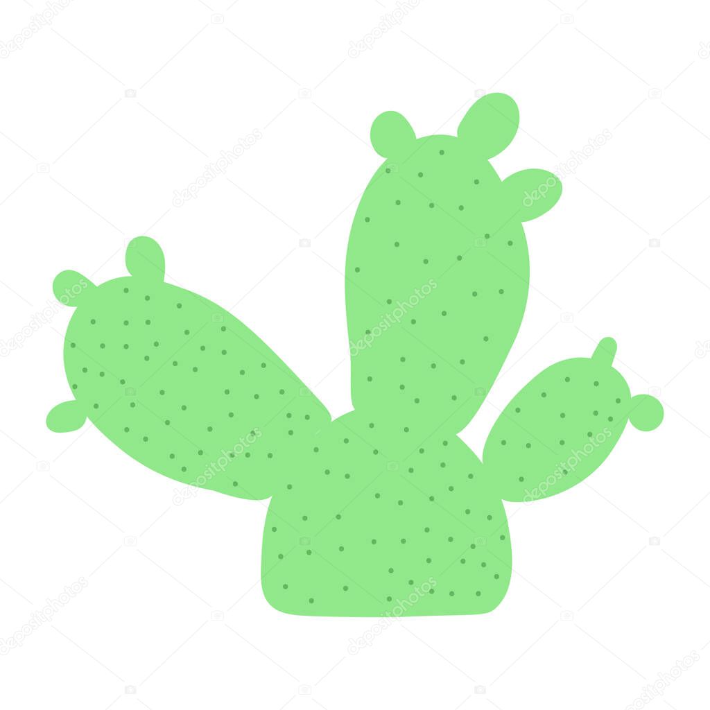 Large prickly pear cactus. vector illustration. mexican cactus desert plant.