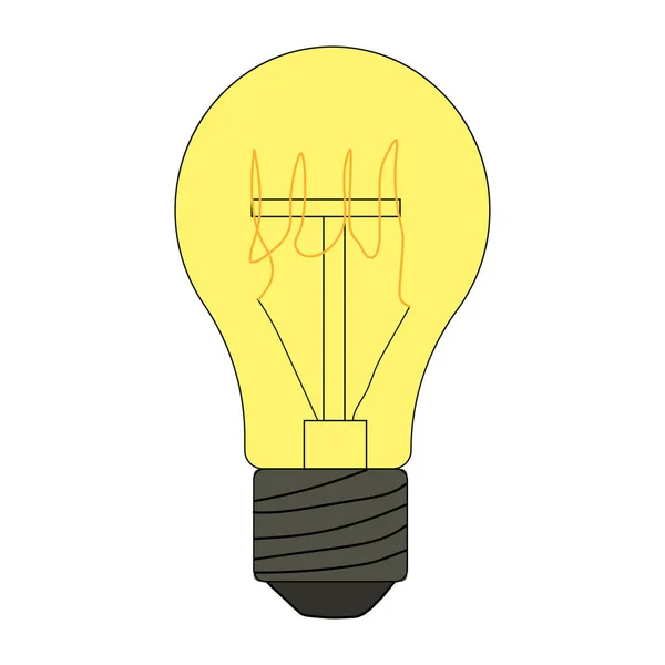 Glowing Light Bulb Icon Vector Doodle Illustration Incandescent Light Bulb — Stock Vector