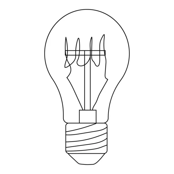 Glühbirnen Symbol Vector Doodle Illustration Einer Glühbirne Energiesparlampen — Stockvektor