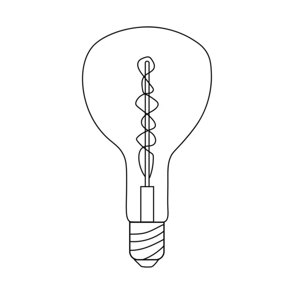 Light Bulb Icon Vector Doodle Illustration Incandescent Light Bulb Energy — Vector de stock