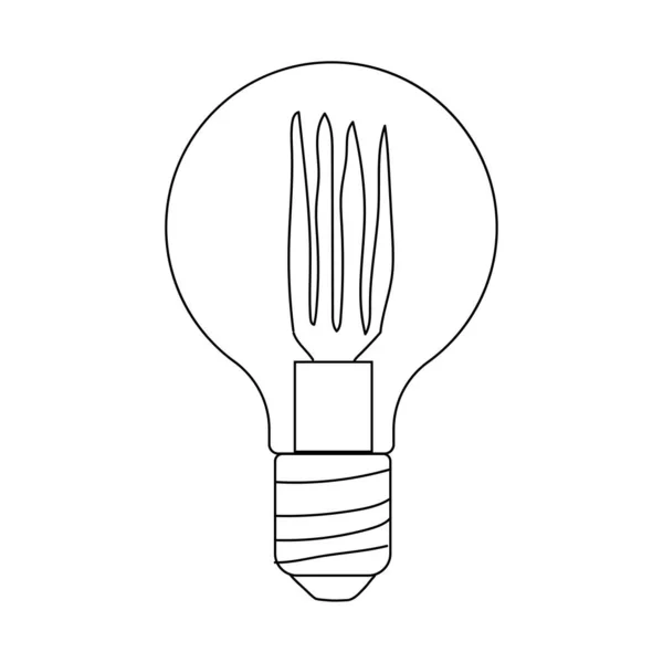 Glühbirnen Symbol Vector Doodle Illustration Einer Glühbirne Energiesparlampen — Stockvektor