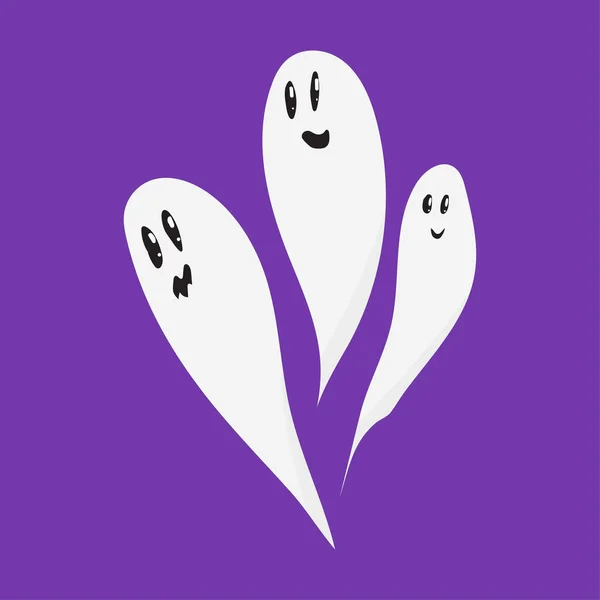 Ghost Cute Halloween Ghost Vector Childish Illustration Cute Ghost Cartoon — ストックベクタ