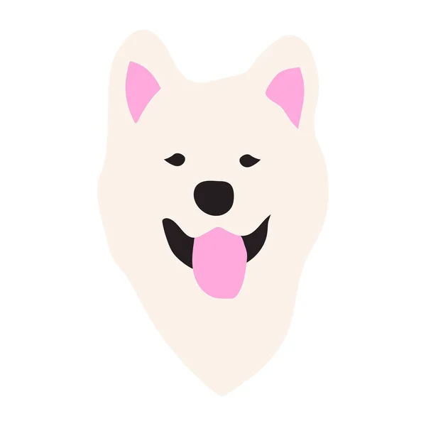 Cute Doodle Illustration Dog Breed Samoyed Dog Minimalist Style — Stock Vector