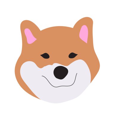 cute doodle illustration of dog breed akita inu. dog in minimalist style.