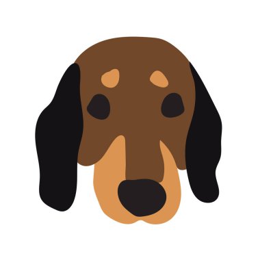 cute doodle illustration of Basset dog breed. dog in minimalist style.