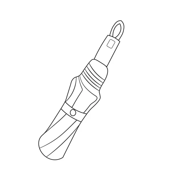 Vektor Kézzel Rajzolt Illusztráció Firka Esernyő Fekete Fehér Körvonal Színezés — Stock Vector