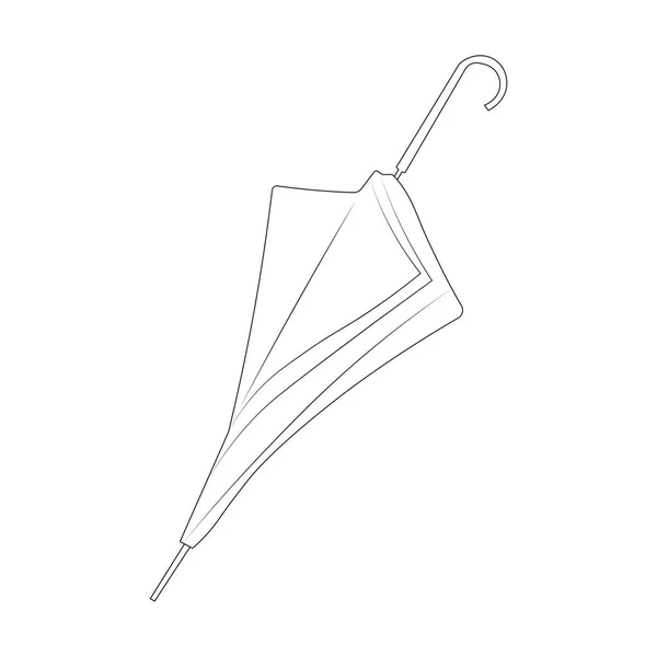 Parapluie Vectoriel Illustration Dessinée Main Contour Noir Blanc Coloriage Pour — Image vectorielle