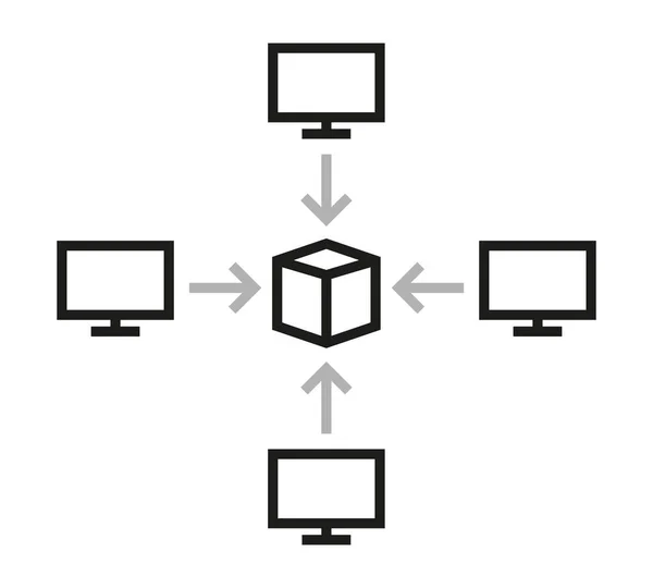 Блокчейн Комп Ютерна Система Єднує Дизайн Кубика Векторні Ілюстрації Цифровий — стоковий вектор