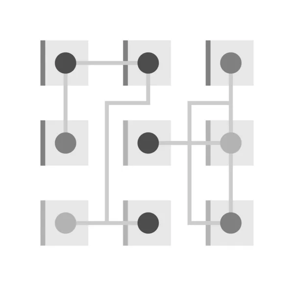 Simple Data Link Network Blockchain System Connect Design Template — Archivo Imágenes Vectoriales