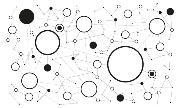 Digital Network User Connected Dots Lines Technology Background Template Database — ストックベクタ