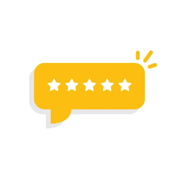 Five Star Rating Isolated Chat Bubble Icon Design Vector Positive — Vector de stock