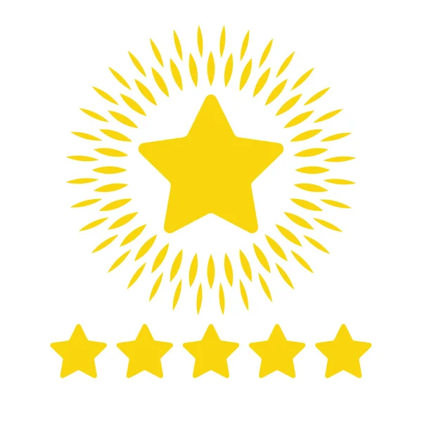Star Circular Burst Rating Review Icon Design Vector Top Feedback — Wektor stockowy