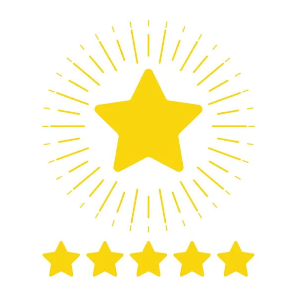 Star Circular Burst Rating Review Icon Design Vector Positive Feedback — Stok Vektör