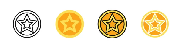 Star Icon Design Vector Collection Set Circular Medal Award Symbol — Vector de stock