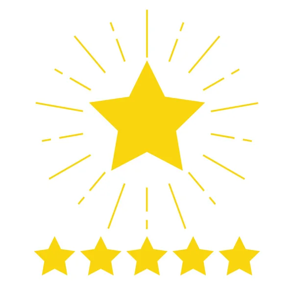 Modern Five Star Rating Review Icon Design Vector Positive Feedback — 图库矢量图片