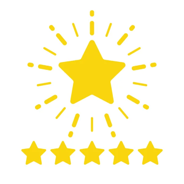 Circular Burst Five Star Rating Review Icon Design Vector Rank — 图库矢量图片