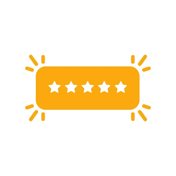 Rectangle Five Star Icon Design Vector Positive Feedback Satisfaction Quality — Vector de stock