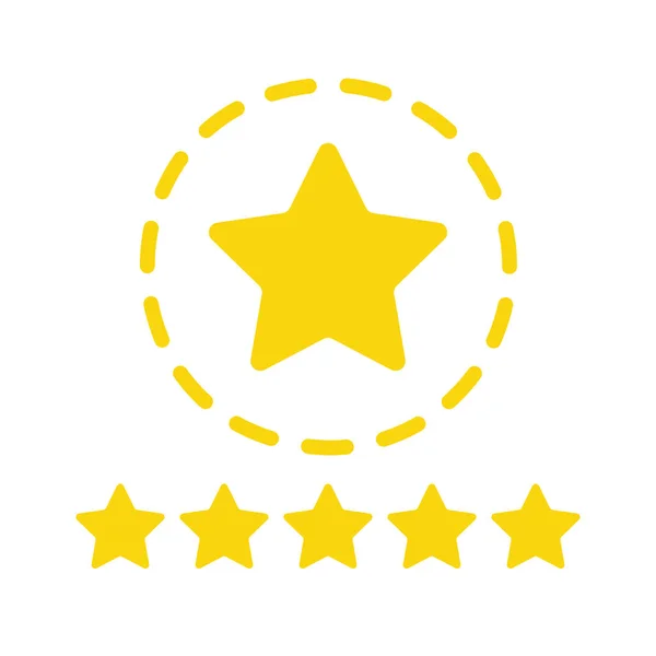 Circular Mega Star Rating Review Icon Design Vector Best Feedback — Vector de stock