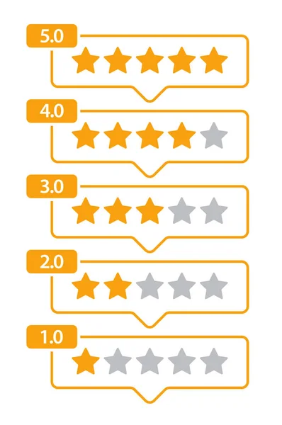 Review Stars Costumer Rating Icon Design Vector Quality Feedback Satisfaction — Vector de stock