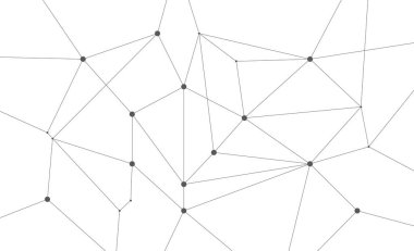 Çokgen üçgen ağ teknolojisi noktaları ve çizgileri birleştirdi. Blokzinciri bağlı küresel dijital veritabanı grafik vektörü