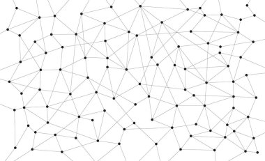 Abstract science network technology connected dots and lines background template. Blockchain linked global digital database graphic vector