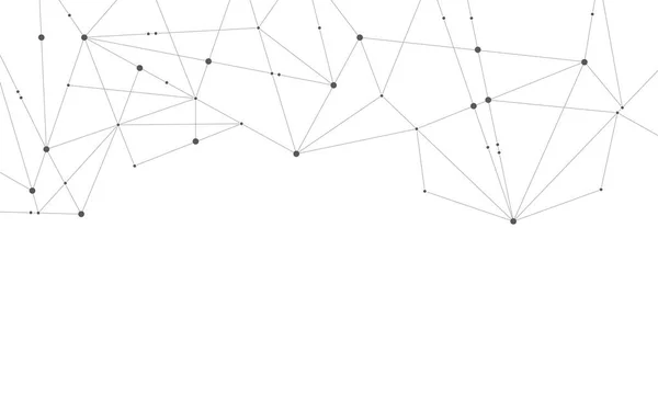 Polygonal Technology Network Connected Dots Lines Background Template Blockchain Linked — ストックベクタ