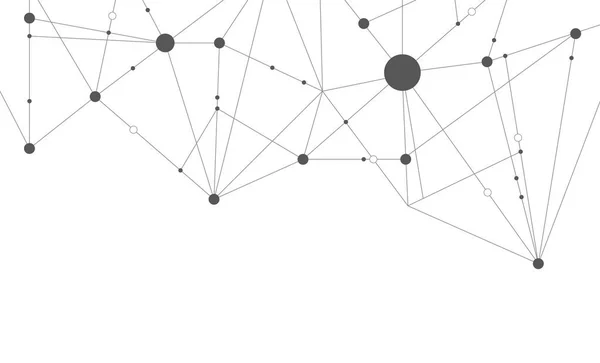 Polygonal Abstract Network Connected Dots Lines Background Template Blockchain Technology — ストックベクタ