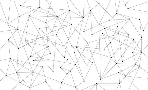 Abstract Polygonal Triangle Network Connected Dots Lines Background Template Blockchain — ストックベクタ
