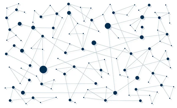 Circuit Network Technology Connected Dots Lines Background Template Blockchain Linked — Stockový vektor