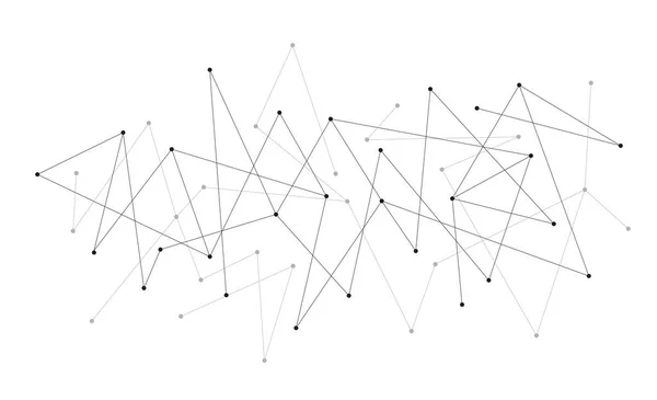Abstract Polygonal Triangle Network Technology Connected Dots Lines Background Template — ストックベクタ