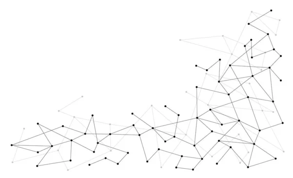 Geometric Technology Network Connected Dots Lines Background Template Blockchain Linked — Archivo Imágenes Vectoriales