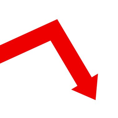 İşletme sektöründeki düşüş finansal kriz arka plan tasarım şablonu. Düşen ok ekonomisi durgunluk çizelgesi.