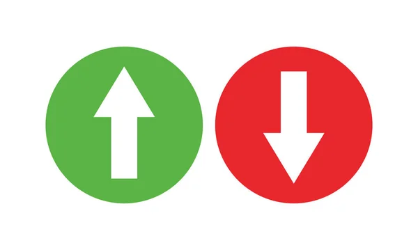 Flat Icon Red Green Arrow Vector Design Cryptocurrency Stock Forex — Vector de stock