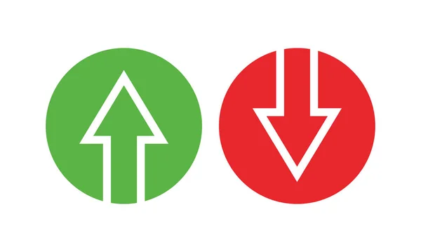 Modern Red Green Arrow Icon Sign Vector Cryptocurrency Stock Forex — Vetor de Stock
