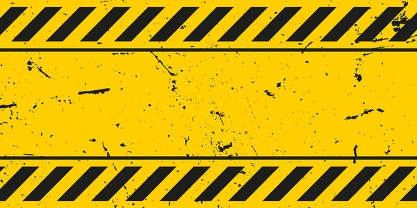 Warning Striped Black Yellow Line Grunge Texture Background Template Construction — Vector de stock