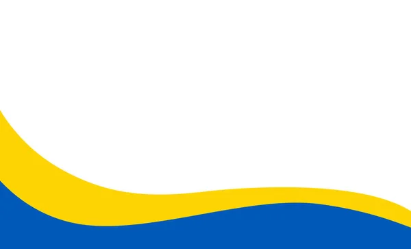 Ukraine Blue Yellow Wave Fluid Line Background Template Peace Nation — Vector de stock