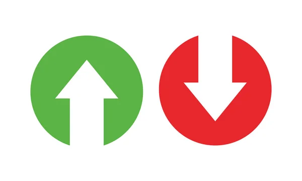 Circular Red Green Arrow Flat Icon Sign Vector Cryptocurrency Stock — Stockvektor