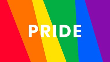 Simple rainbow striped line banner background design. Happy LGBT people pride month theme vector template. 