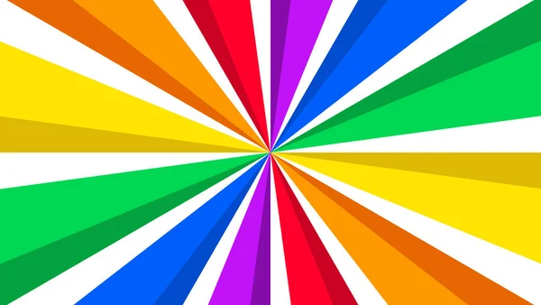 Modern Colorful Rainbow Ray Radial Sunburst Background Happy Lgbt Pride — Vetor de Stock