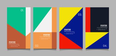 Minimum modern iş geometrik kapak poster vektör koleksiyonu. Sunum raporu sancak dergisi ve sosyal medya düzeni şablonu.