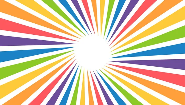 Coloré Arc Ciel Sunburst Conception Fond Circulaire Heureux Lgbt Gens — Image vectorielle