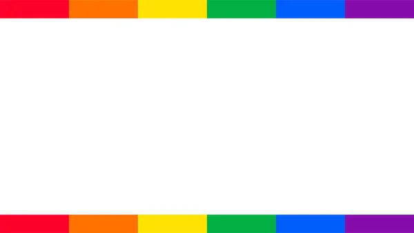 Simple Striped Line Border Frame Rainbow Background Design Happy Lgbt — ストックベクタ