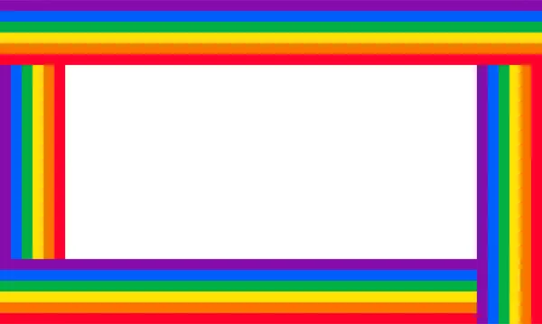 Colorful Rainbow Frame Border Happy Lgbt Pride Month Theme Background — Archivo Imágenes Vectoriales