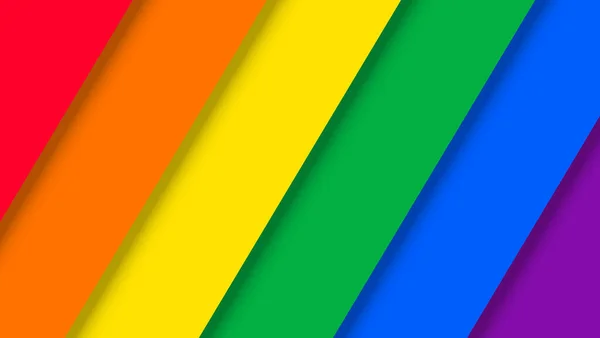 Papiergeschnittene Streifen Bunte Regenbogenfarbe Banner Hintergrunddesign Glückliche Lgbt Stolz Monat — Stockvektor