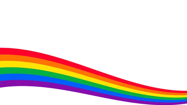 Banner Hintergrunddesign Mit Wellenförmigen Regenbogenfarbenen Elementen Glückliche Lgbt Stolz Monat — Stockvektor