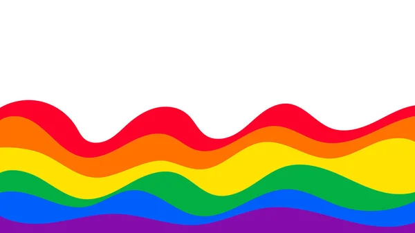 Wavy Rainbow Colorful Line Background Design Happy Lgbt Pride Month — Archivo Imágenes Vectoriales