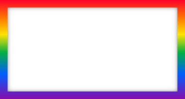 Gökkuşağı gradyan LGBT gurur teması boş arkaplan çerçeve vektör tasarım şablonu. 