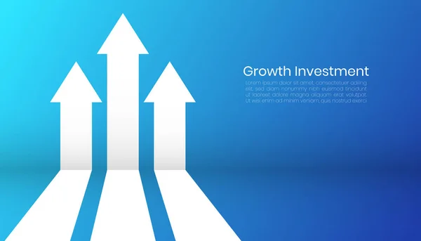 Modern Üzleti Finanszírozás Nyíl Fel Növeli Célnövekedés Befektetési Háttér Tervezés — Stock Vector