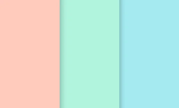 Horizontal Pastel Soft Pink Green Blue Colors Paper Cut Background — Stok Vektör